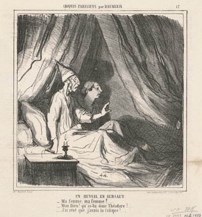突然の目覚め 作： Honoré Daumier