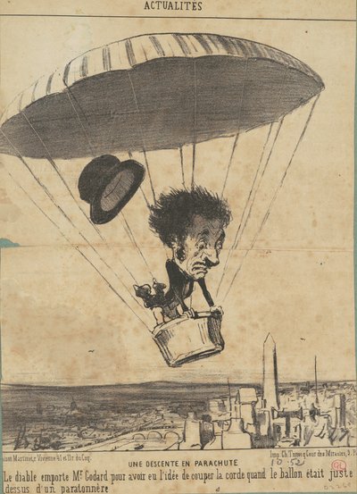 パラシュート降下 作： Honoré Daumier