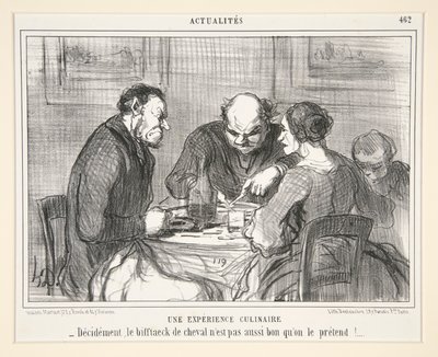 料理体験: 間違いなく、馬のステーキ n 作： Honoré Daumier