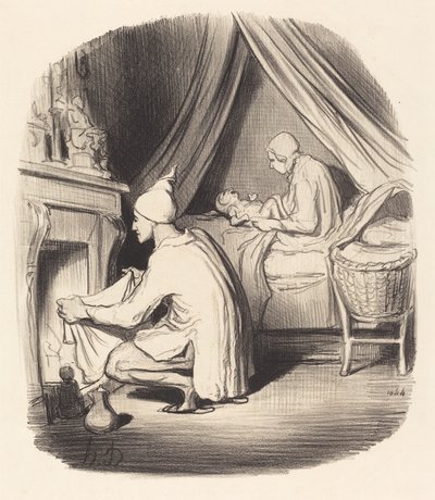 落ち着きのない夜 作： Honoré Daumier