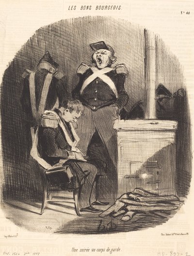衛兵所での夜 作： Honoré Daumier