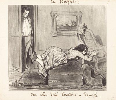 精力的な在宅勤務 作： Honoré Daumier
