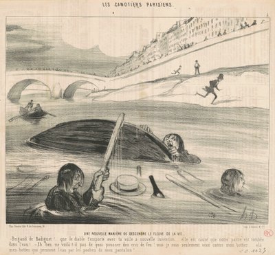 命の川を下る新しい道 作： Honoré Daumier