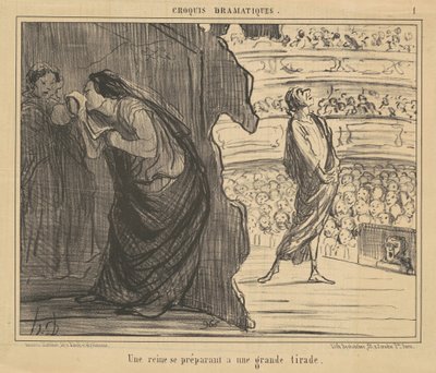 大騒ぎの準備をしている女王 作： Honoré Daumier