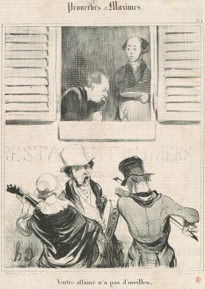 空腹の腹には耳がない 作： Honoré Daumier