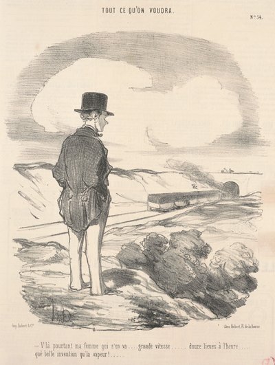 しかし、ここに私の妻が去っていきます... 作： Honoré Daumier