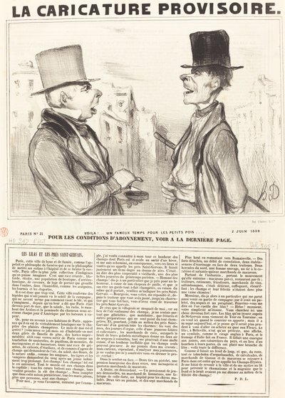 出来上がり！...エンドウ豆の有名な時期... 作： Honoré Daumier