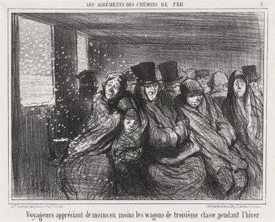 旅行者はますます三等車を好まなくなります... 作： Honoré Daumier