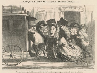 見てみましょう...それほど熱心ではありません... 作： Honoré Daumier