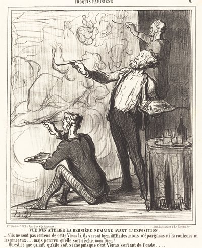 ワークショップの様子・・・展示前 作： Honoré Daumier