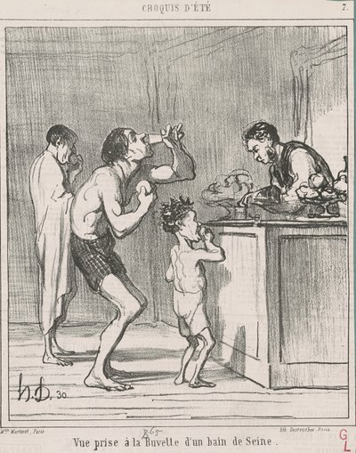 お風呂のリフレッシュバーでの風景 作： Honoré Daumier