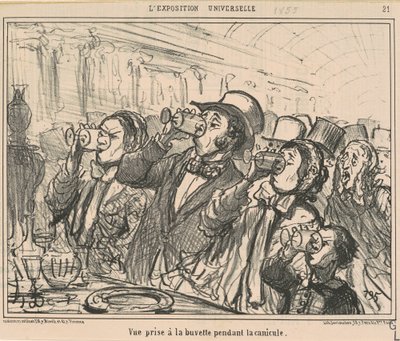 猛暑の最中にバーで撮った景色 作： Honoré Daumier