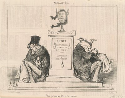 ペール・ラシェーズで撮影したビュー 作： Honoré Daumier