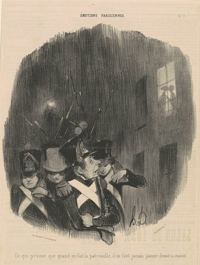 これは、私たちがパトロールを行っていることを証明しています... 作： Honoré Daumier