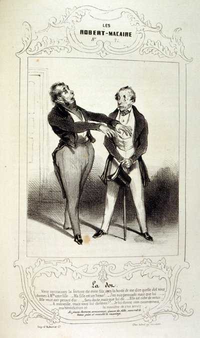 フィリッポンのアイデアや伝説を描いたイラストを「Les Cent and Robert Macaire」と題して紹介しています。 作： Honoré Daumier