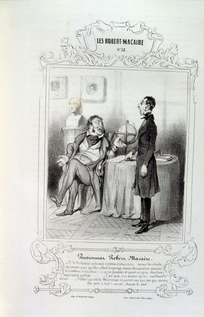フィリッポンのアイデアや伝説を描いたイラストを「Les Cent and Robert Macaire」と題して紹介しています。 作： Honoré Daumier