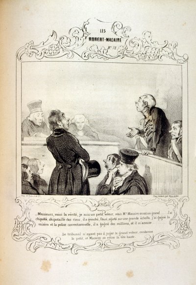 フィリッポンのアイデアや伝説を描いたイラストを「Les Cent and Robert Macaire」と題して紹介しています。 作： Honoré Daumier