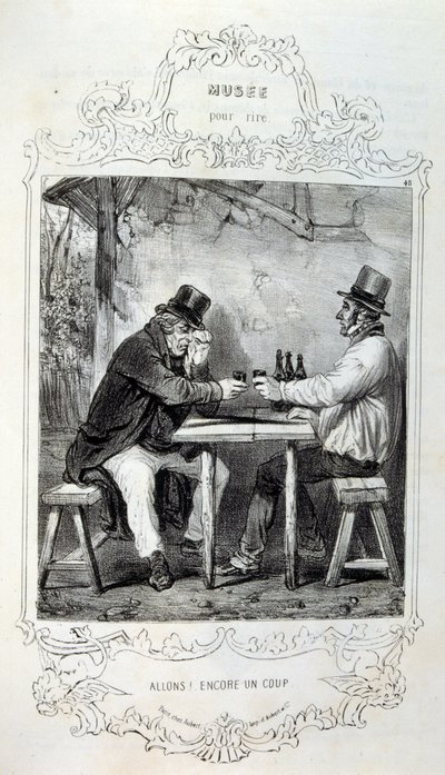 フィリッポンのアイデアや伝説を描いたイラストを「Les Cent and Robert Macaire」と題して紹介しています。 作： Honoré Daumier