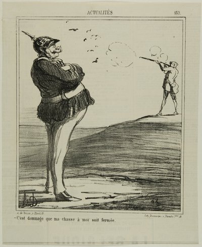 「狩りに行くことを許されないなんて、なんと残念なことだろう。 作： Honoré Victorin Daumier