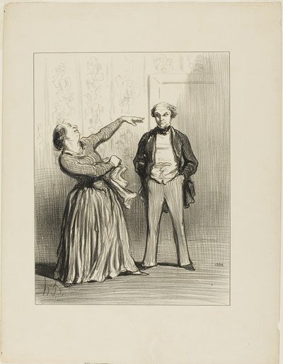 「夫というものは、見栄っ張りな人々が信じたがるようなものではない。 作： Honoré Victorin Daumier