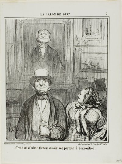 サロンに自分の肖像画が展示されるのは本当に嬉しいことだ」（『Le Salon de 1857』より）。 作： Honoré Victorin Daumier