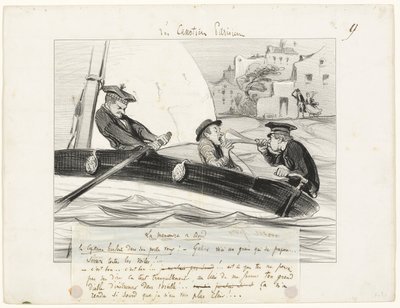 ボート・マヌーヴァー、『レ・キャノティエ・パリジャン』より9枚目 作： Honoré Victorin Daumier