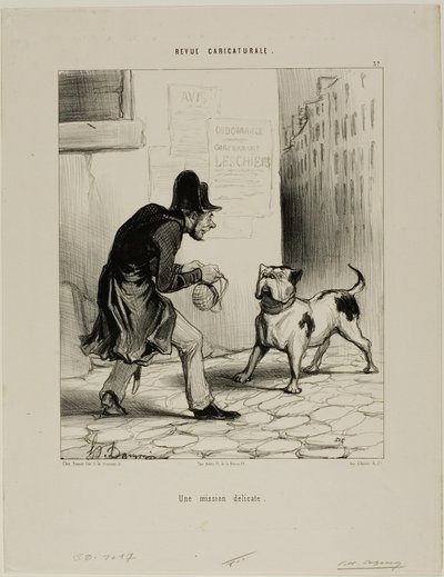 デリケートな仕事」、『風刺画報』より、プレート37 作： Honoré Victorin Daumier