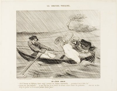 パリの船乗りたち（Les canotiers Parisiens）』より「軽いスコール（Un leger grain）」、8曲目 作： Honoré Victorin Daumier