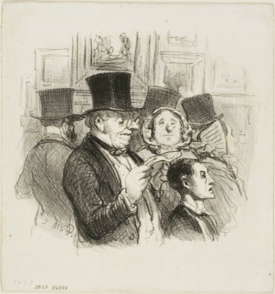 サロンを訪ねて 作： Honoré Victorin Daumier