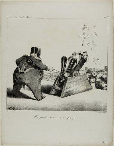 射程距離の短い大型迫撃砲、プレート488 作： Honoré Victorin Daumier