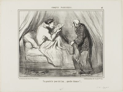 「元旦に抗議行動！なんという幸運！ 作： Honoré Victorin Daumier