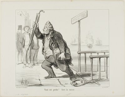 "すべては失われた-キャッシュボックスを救え" 作： Honoré Victorin Daumier