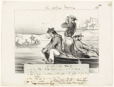 オープンウォーターでの出会い、『レ・カノティエ・パリジャン』より11枚目 作： Honoré Victorin Daumier