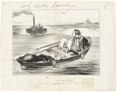 不愉快な出会い、『レ・カノティエ・パリジャン』より16枚目 作： Honoré Victorin Daumier
