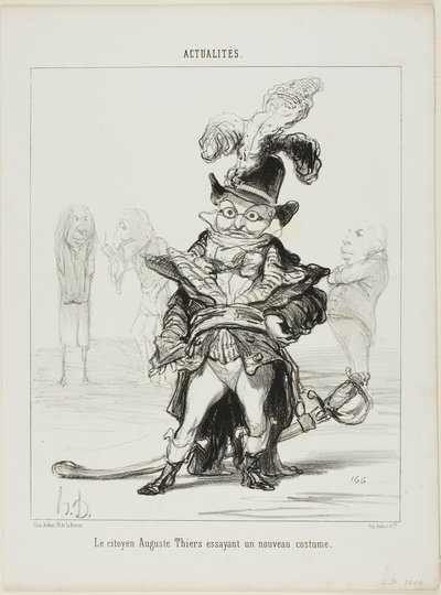 新しいコスチュームを試着するティエール市民（Actualitésより114枚目 作： Honoré Victorin Daumier