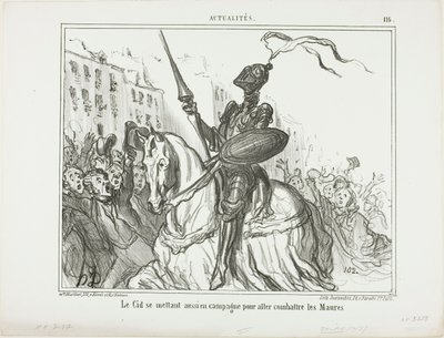 エル・シドもまた、ムーア人と戦うために戦場に立つ。 作： Honoré Victorin Daumier