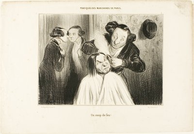 タイプ・パリジェンヌ』より「火事だ！」、プレート35 作： Honoré Victorin Daumier