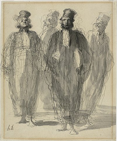 4人の弁護士 作： Honoré Victorin Daumier