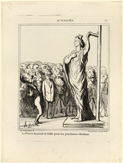 フランスは候補者たちを基準の審査に合格させる準備を進めている（『Actualités』73ページより 作： Honoré Victorin Daumier