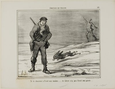 もしハンターが冷たい手を持っているなら...ウサギは冷たい足を持っていない "Émotions De Chasse "より第22曲 作： Honoré Victorin Daumier