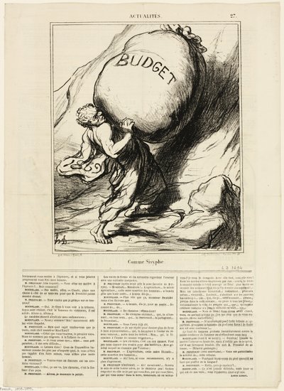 まるでシジフォスのように、『Actualités』より27枚目 作： Honoré Victorin Daumier