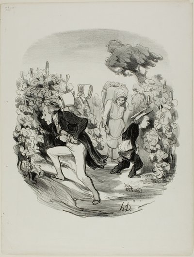 ああ、爆発だ！...今年のブドウは本当に美味しくない！24皿目 パストラーレスより 作： Honoré Victorin Daumier