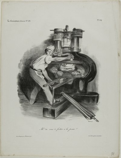 「それで、あなたは報道に干渉したいのですか！」プレート319 作： Honoré Victorin Daumier