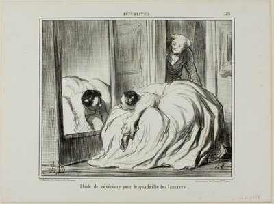 ランサーズのクアドリルのための敬意の研究（Actualitésより380版 作： Honoré Victorin Daumier