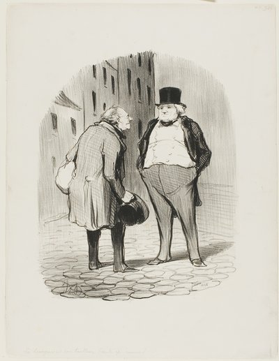 ブルジョワと仕立て屋、『レ・ボン・ブルジョワ』より5枚目 作： Honoré Victorin Daumier