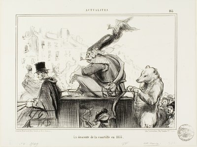 1855年のクールティール号の下降、プレート165、『Actualités』より 作： Honoré Victorin Daumier