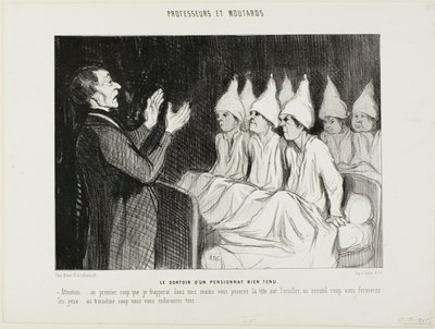 著名な寄宿学校の寮、第14皿『教授と悪党』より 作： Honoré Victorin Daumier