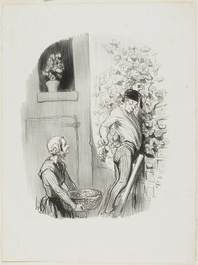 レ・ボン・ブルジョワより「ブドウを集める人 作： Honoré Victorin Daumier