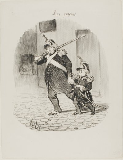 大パレードの日、レ・パパスより6枚目 作： Honoré Victorin Daumier