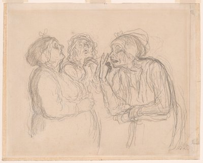 3つのゴシップ 作： Honoré Victorin Daumier